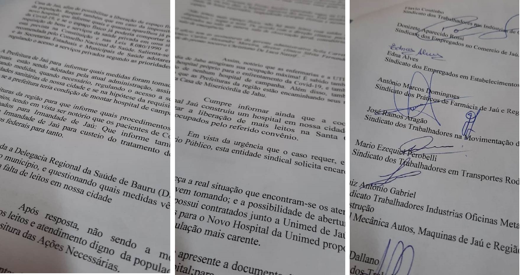 Sindicato da Saúde e Conselho Sindical pedem intervenção do Ministério Público para ampliar leitos para covid-19 em Jaú